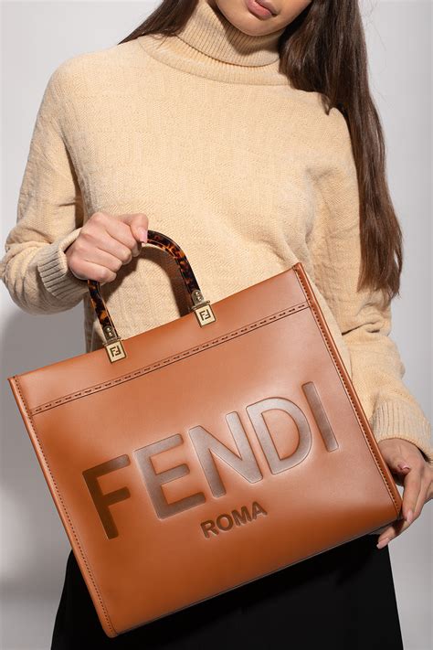 fendi 'sunshine medium' shopper bag - brown - totes|fendi sunshine shopper with strap.